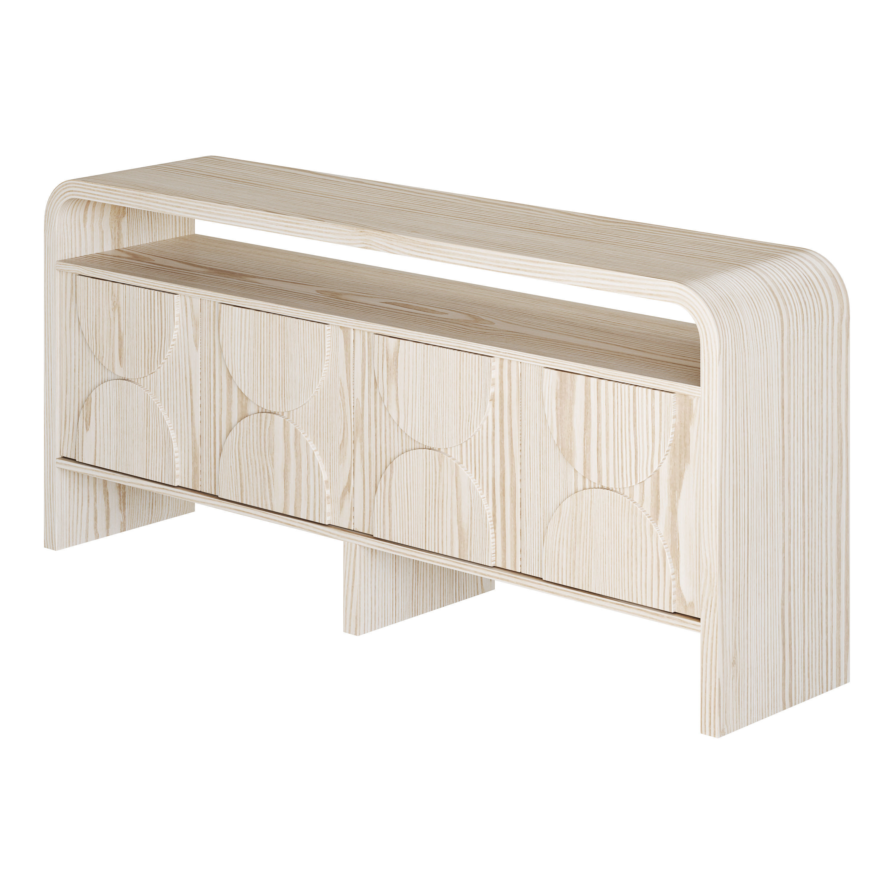 Wood Sideboard Buffet Japandi 3D model_5