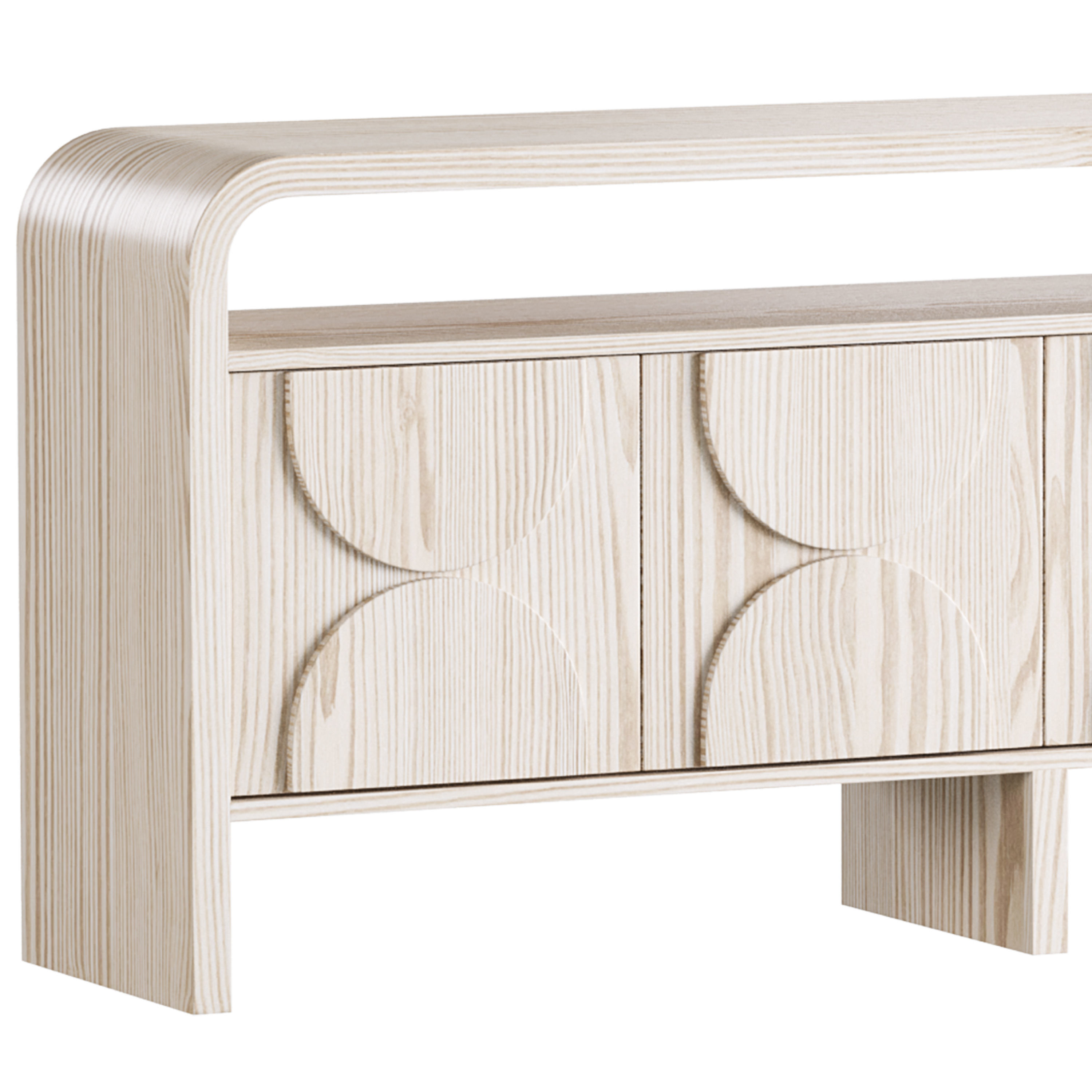 Wood Sideboard Buffet Japandi 3D model_2