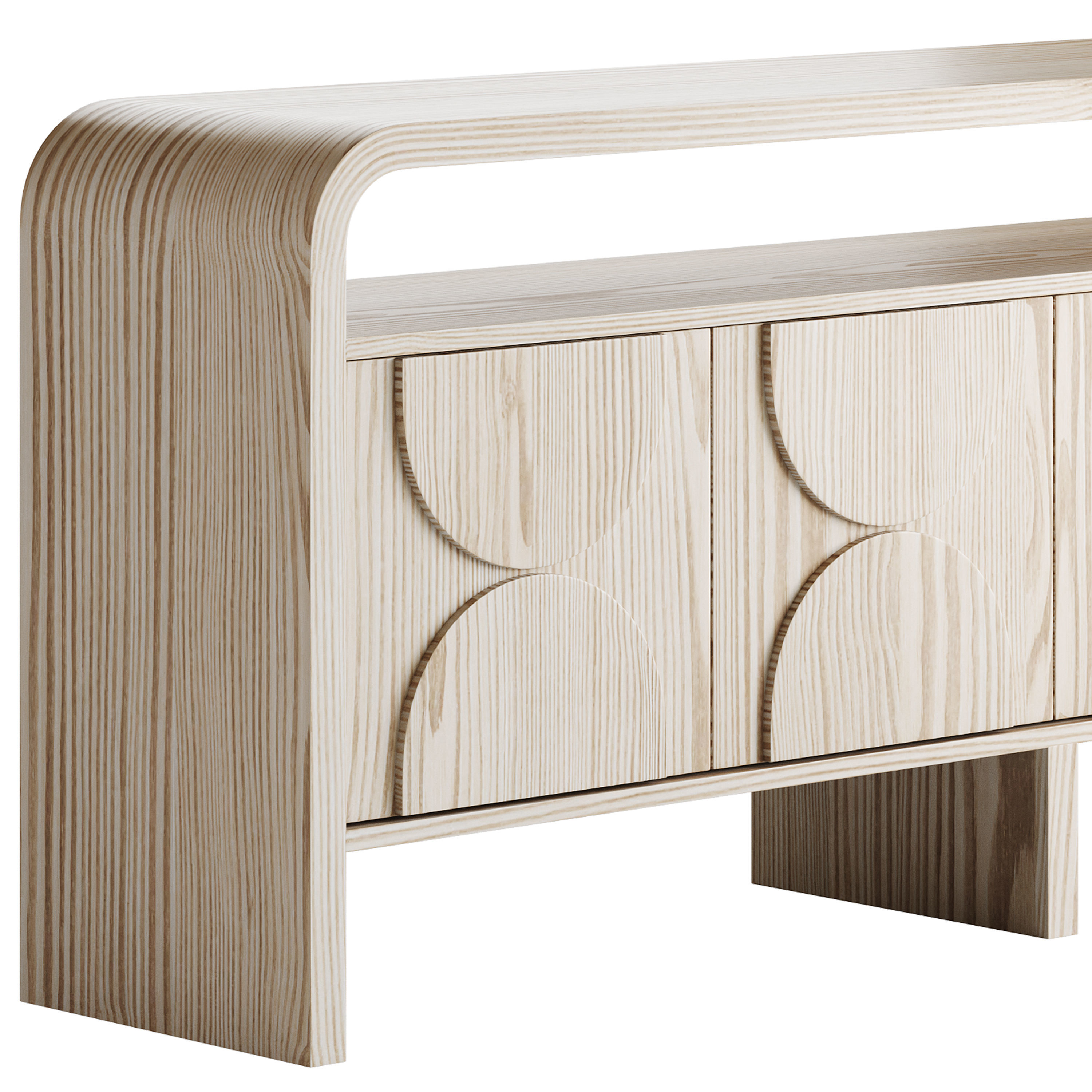 Wood Sideboard Buffet Japandi 3D model_9