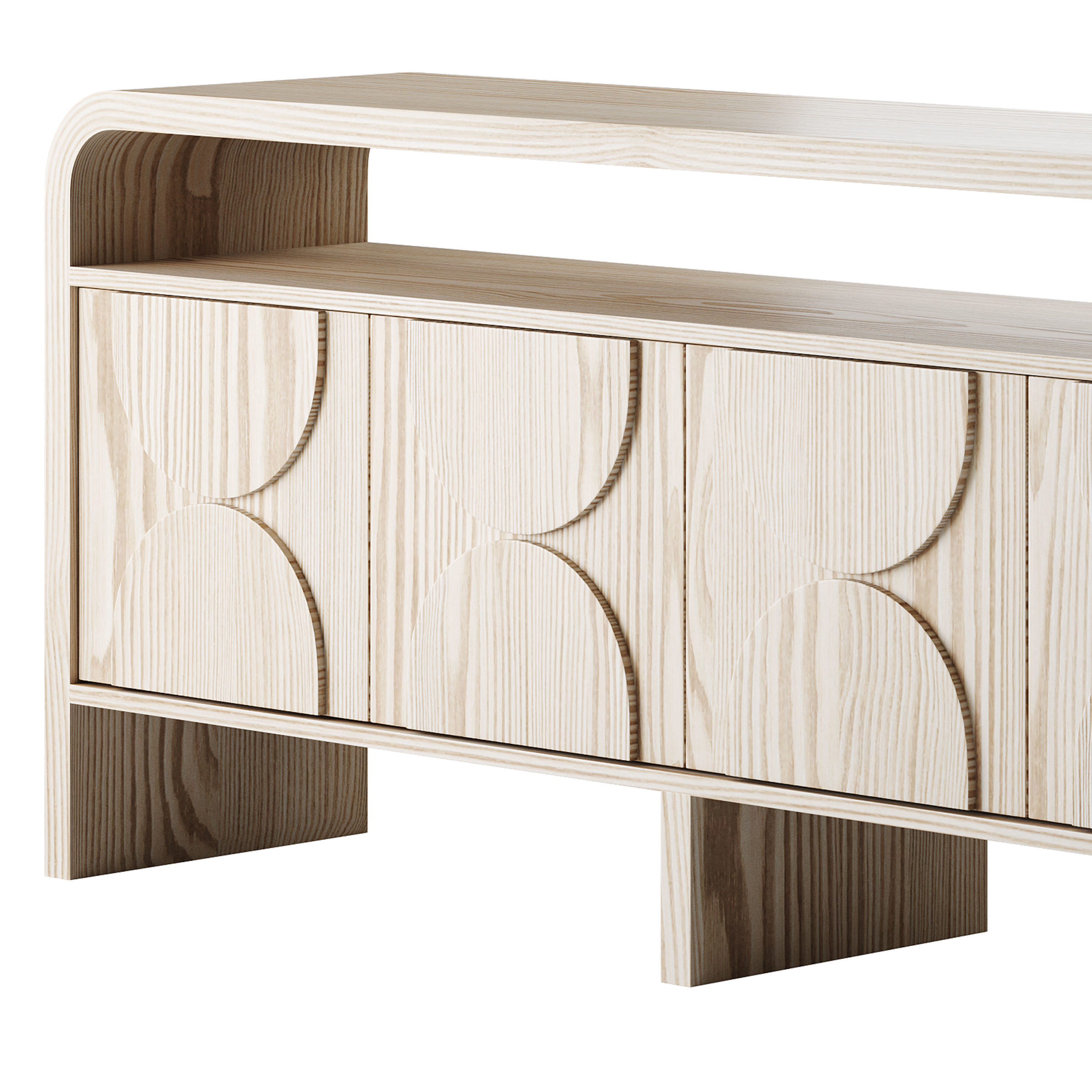 Wood Sideboard Buffet Japandi 3D model_10