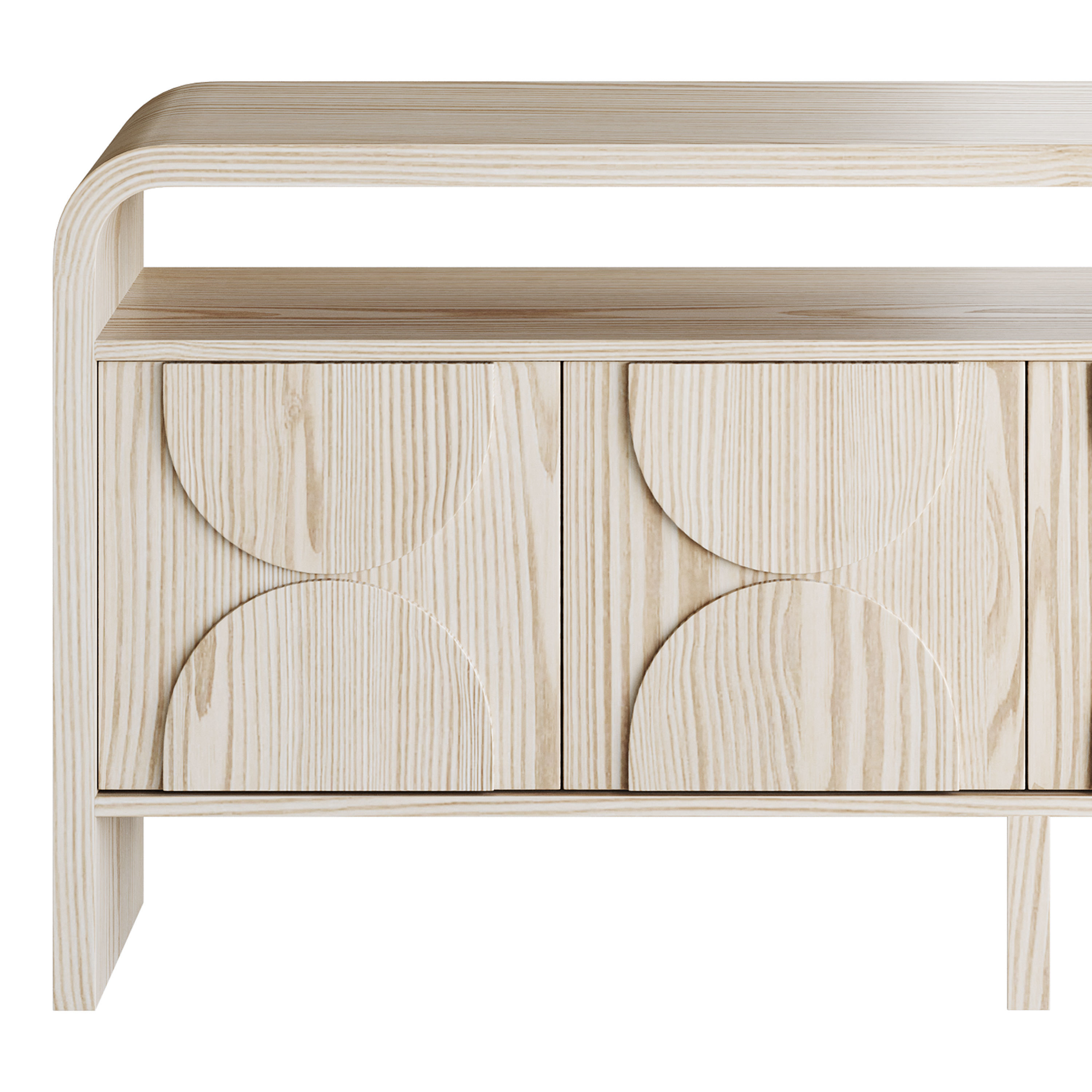 Wood Sideboard Buffet Japandi 3D model_3