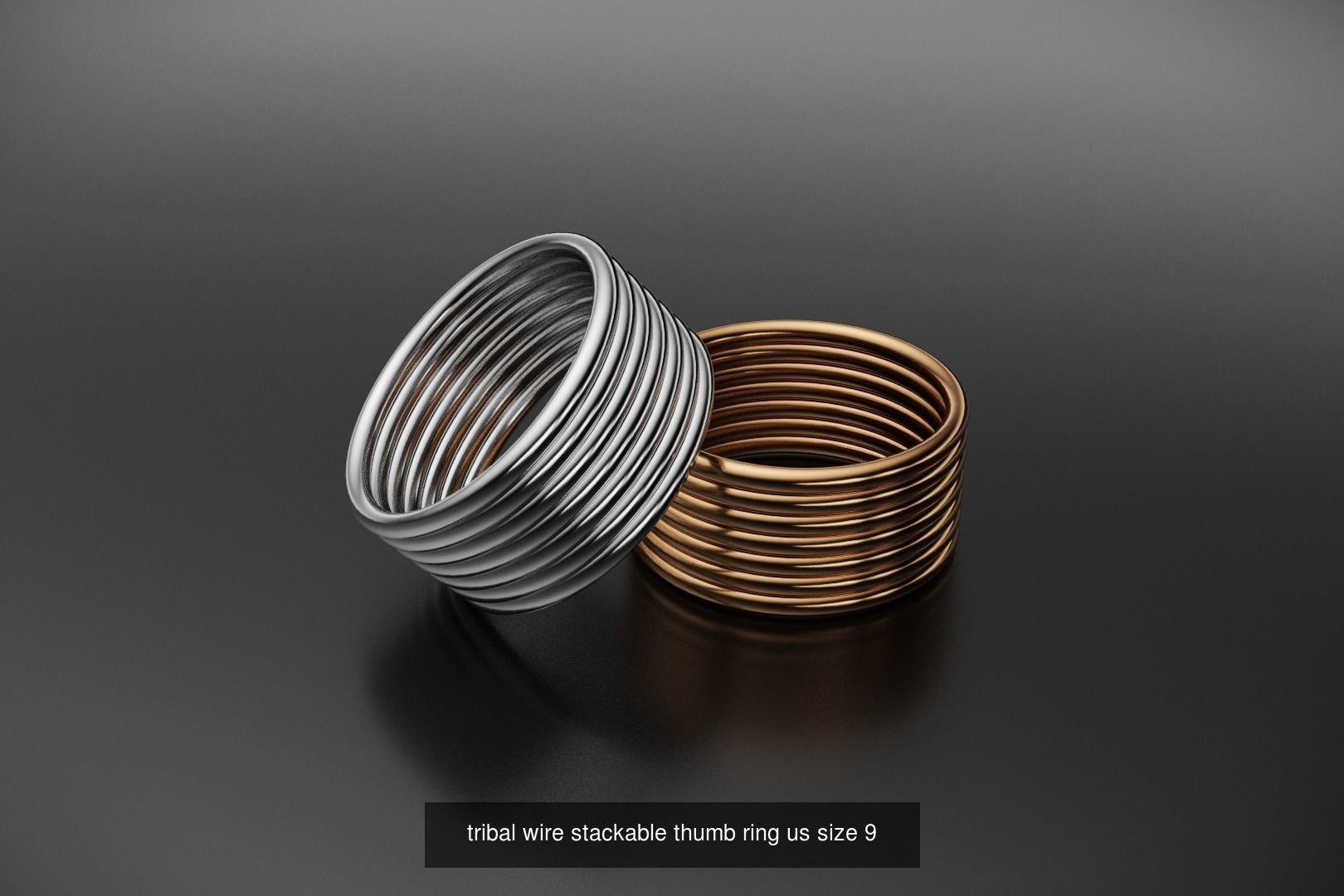 tribal wire stackable thumb rings collection us sizes 6 to 11 _4