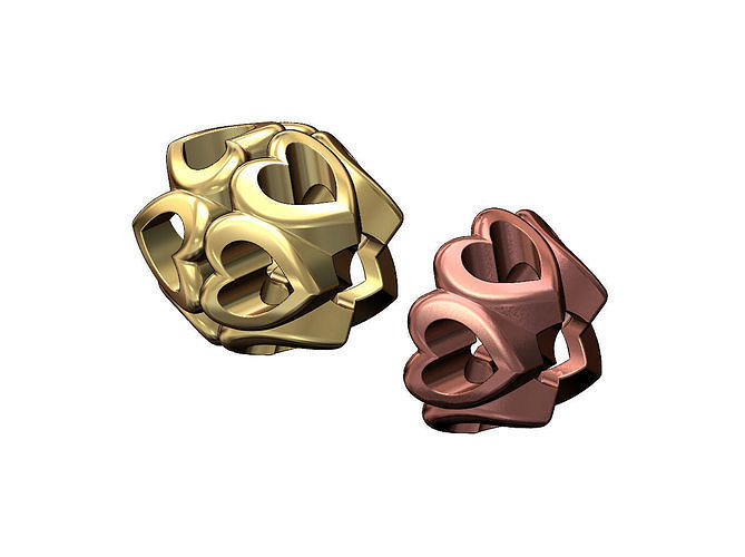 Open heart engraving bead and bracelet charm 3D print model