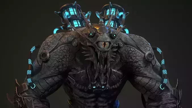 Biochemical Monster 09 Low-poly 3D model