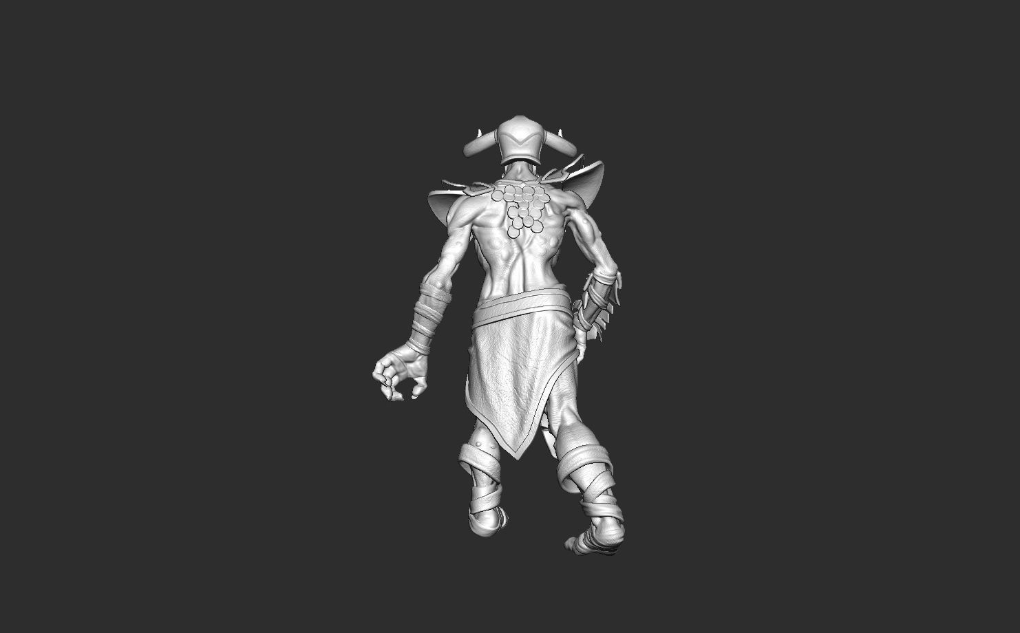 Undying Hero Character of Dota 2 Game Low poly and Highpoly Low-poly 3D model_14