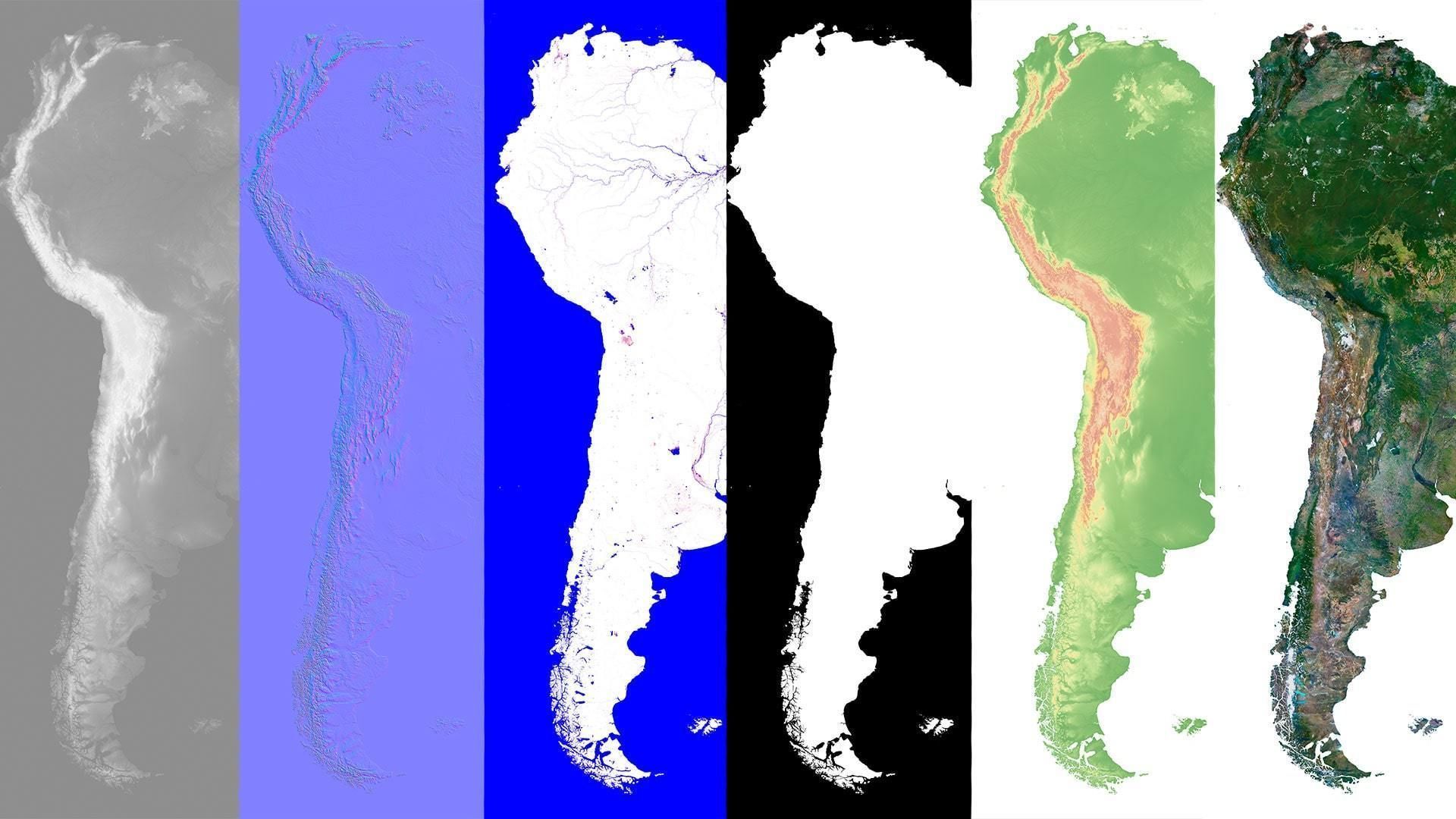 South America Terrain 3D Map 3D model_18