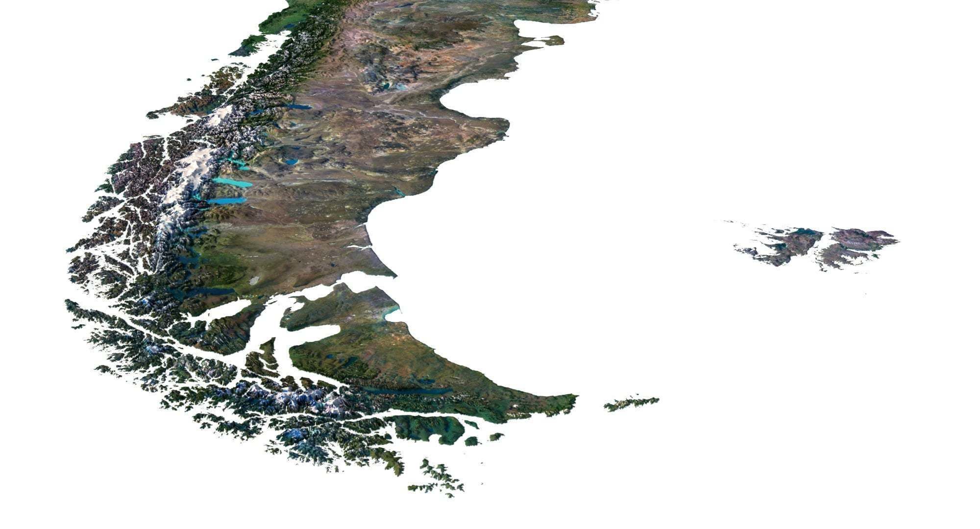 South America Terrain 3D Map 3D model_12