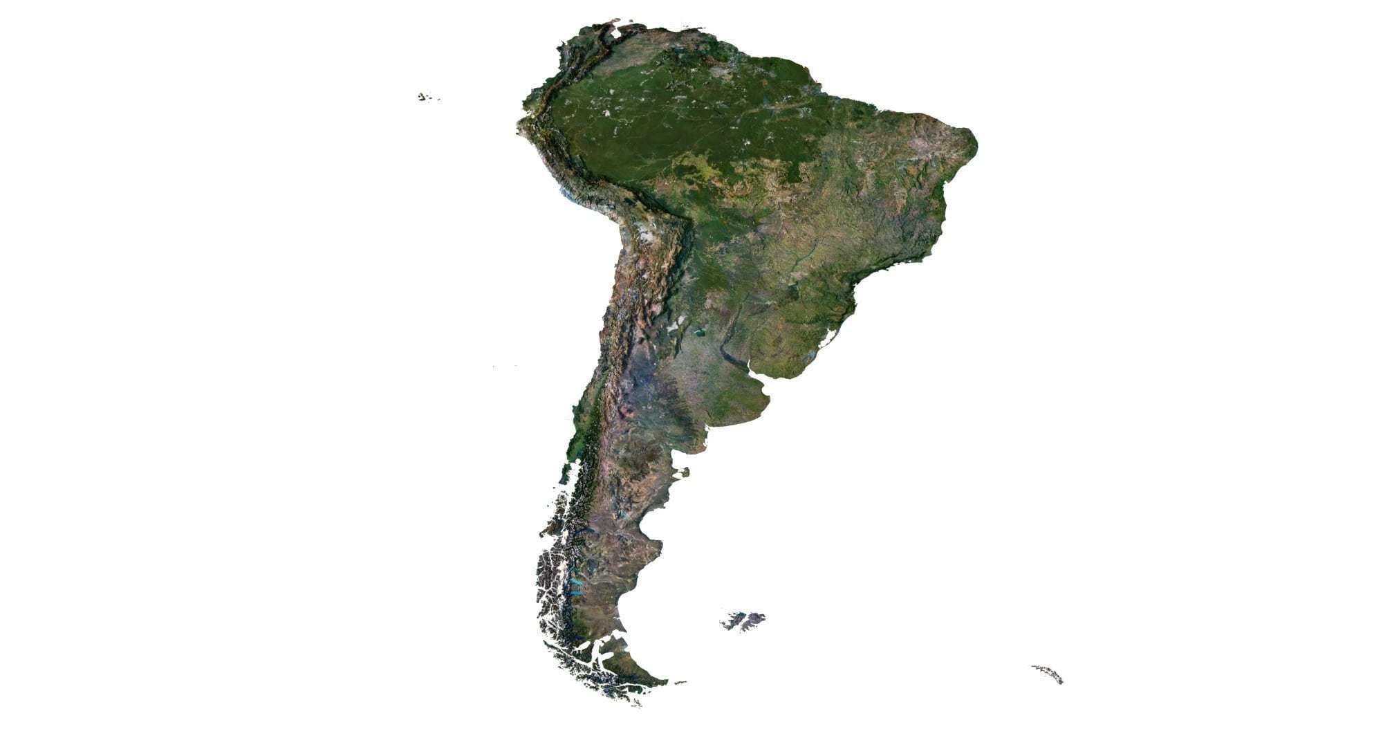 South America Terrain 3D Map 3D model_9