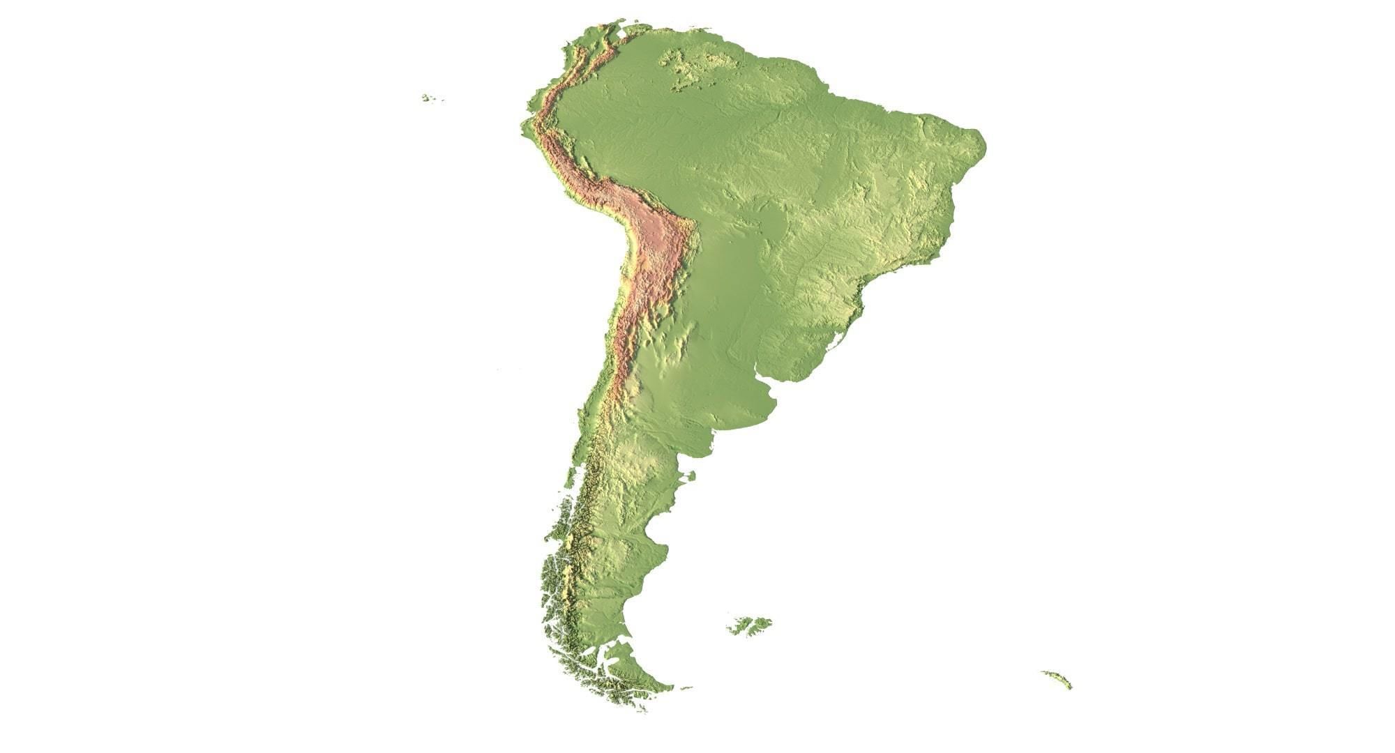 South America Terrain 3D Map 3D model_10