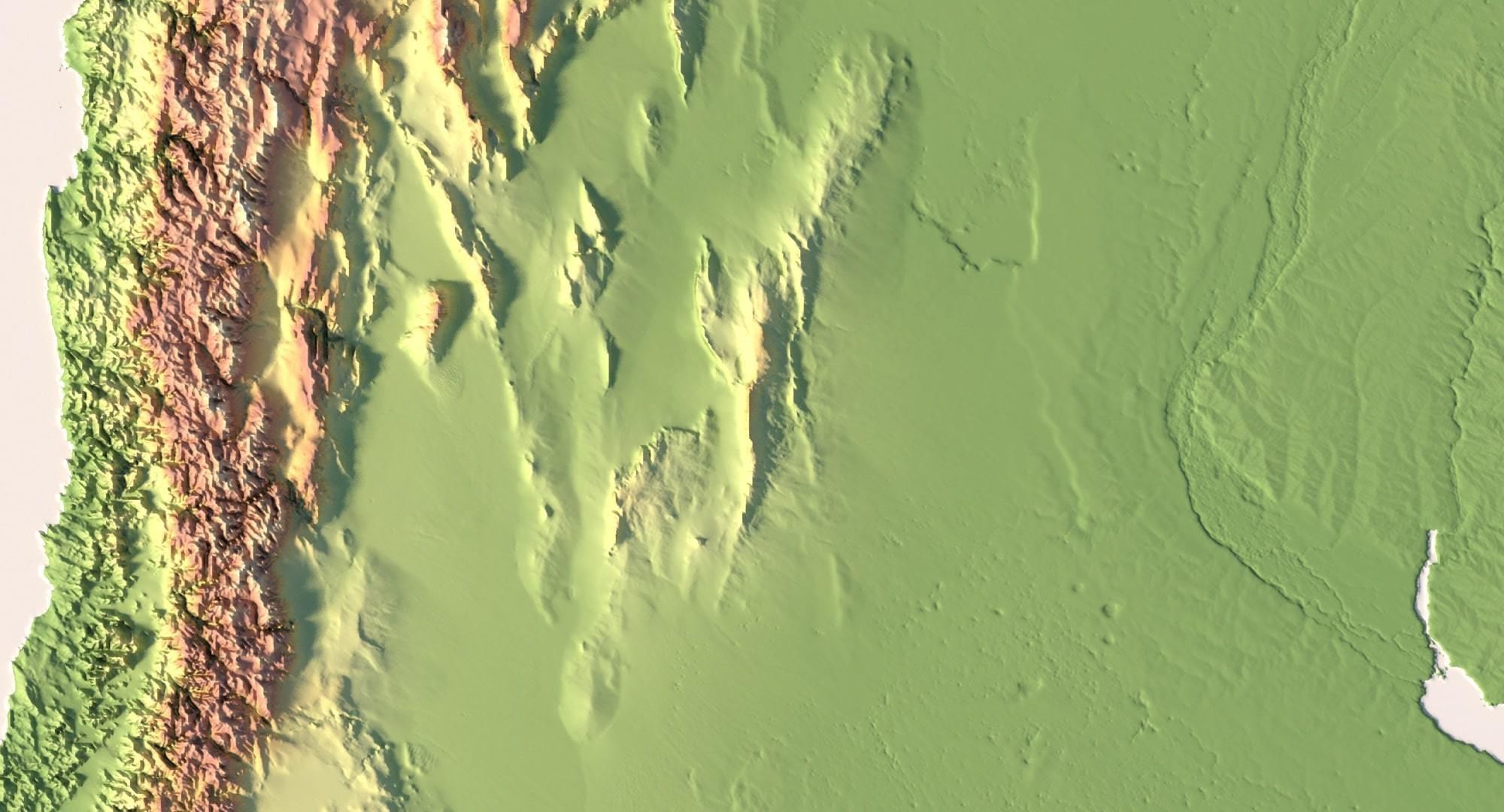 South America Terrain 3D Map 3D model_8