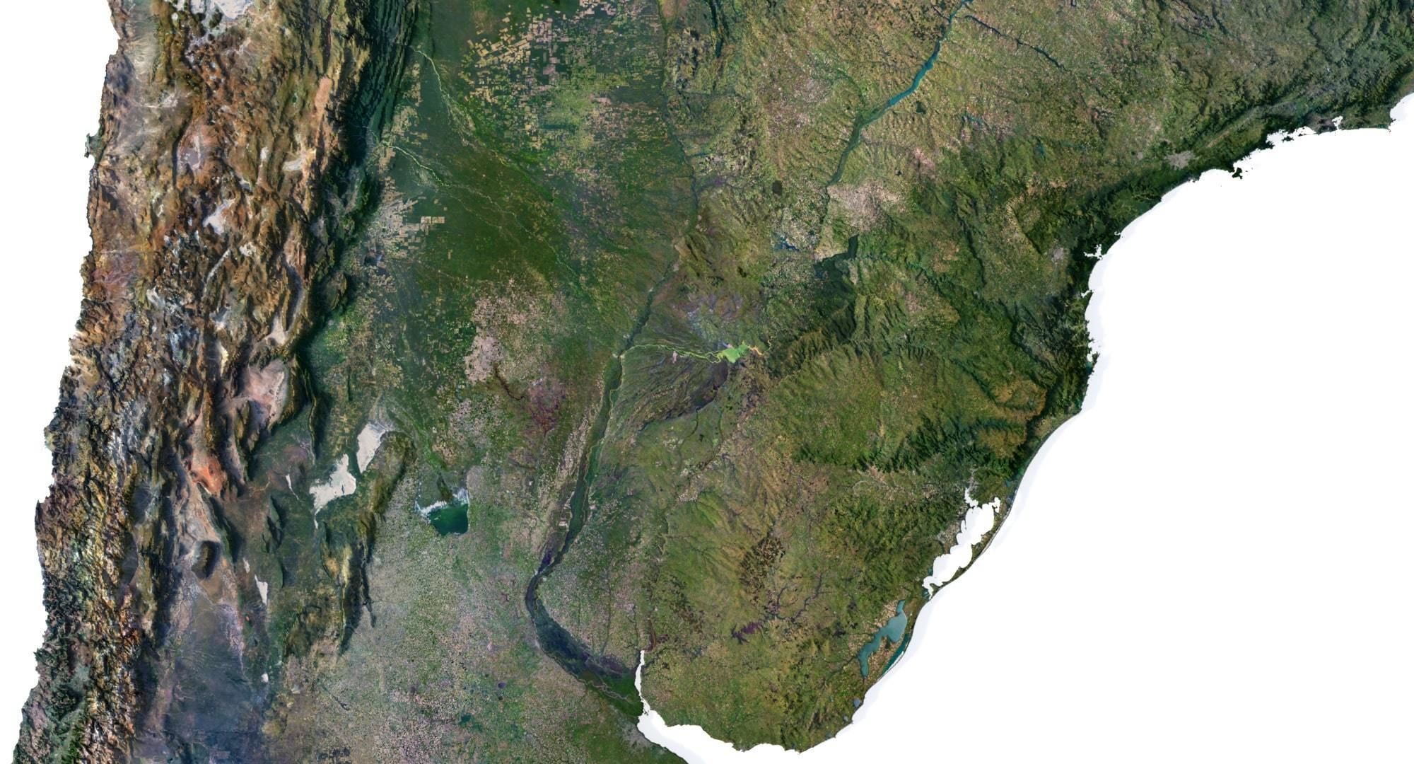 South America Terrain 3D Map 3D model_3