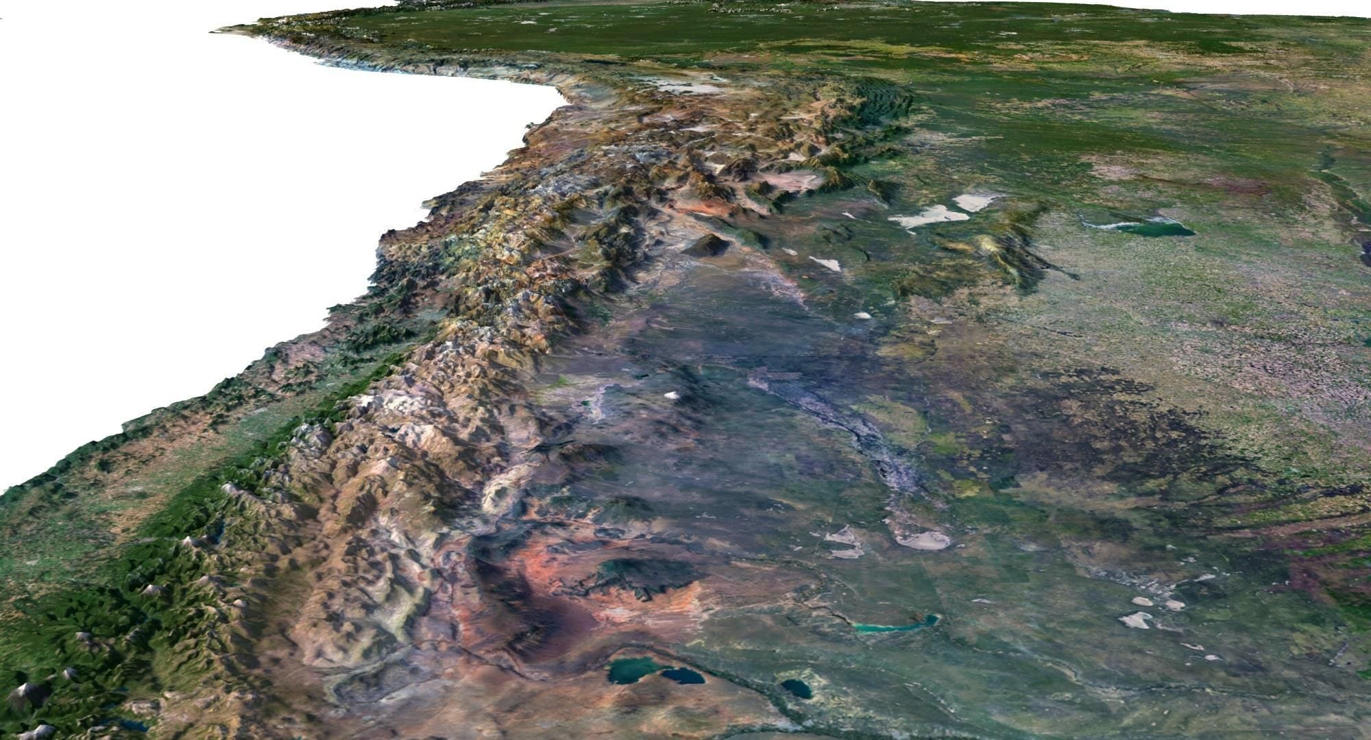 South America Terrain 3D Map 3D model_13