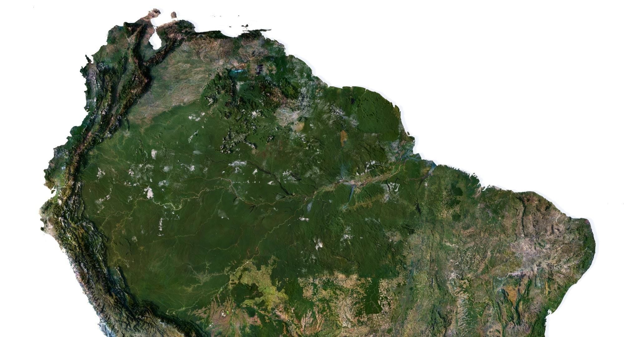 South America Terrain 3D Map 3D model_2