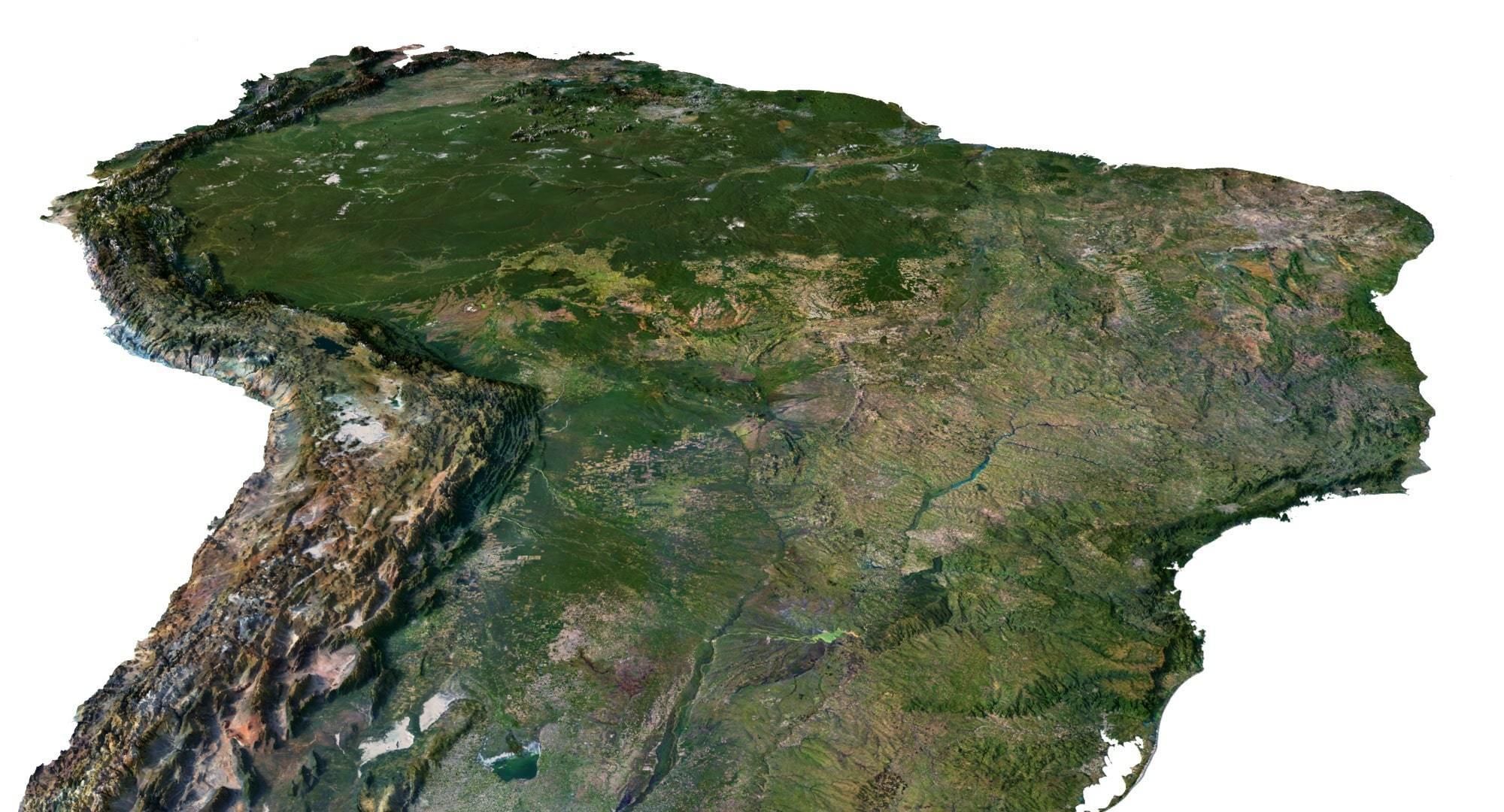 South America Terrain 3D Map 3D model_11