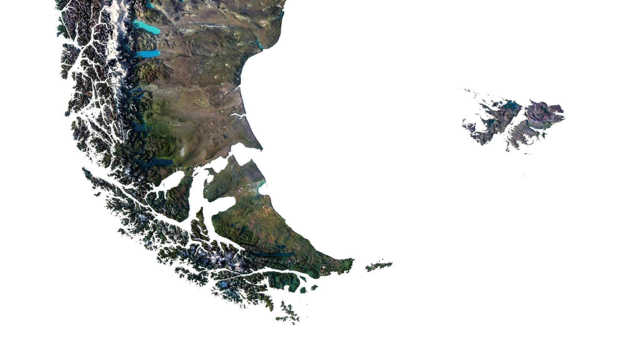 South America Terrain 3D Map 3D model_5