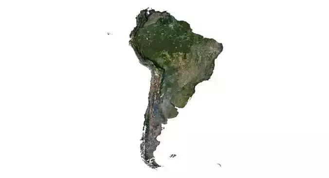South America Terrain 3D Map 3D model