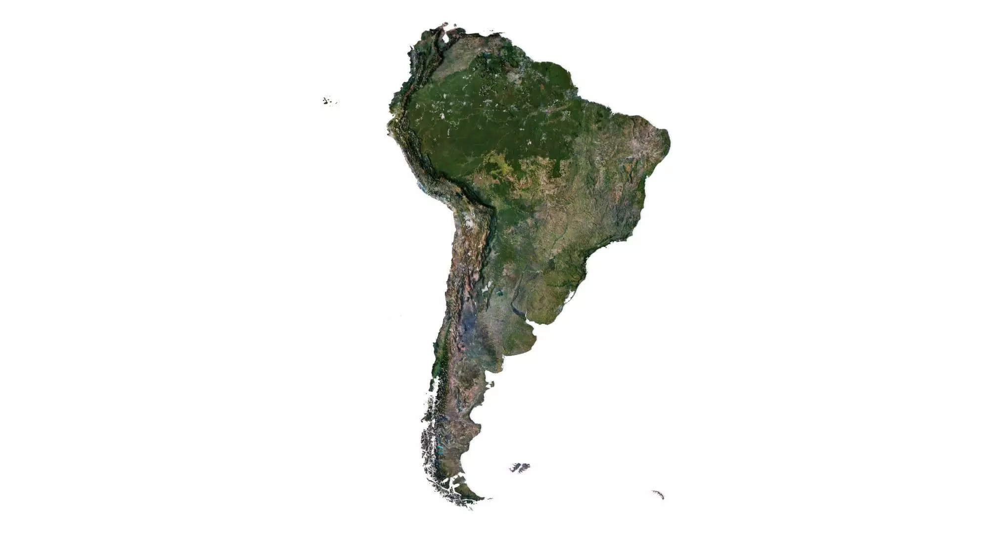South America Terrain 3D Map 3D model_0