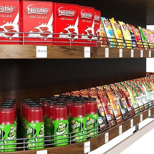 Store shelves Low-poly 3D model 6