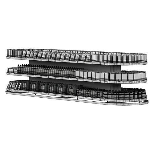 Store shelves Low-poly 3D model 3