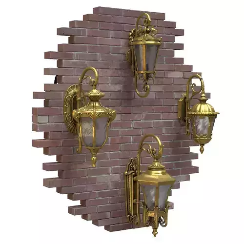 Retro Outdoor Wall Lanterns Low-poly 3D model