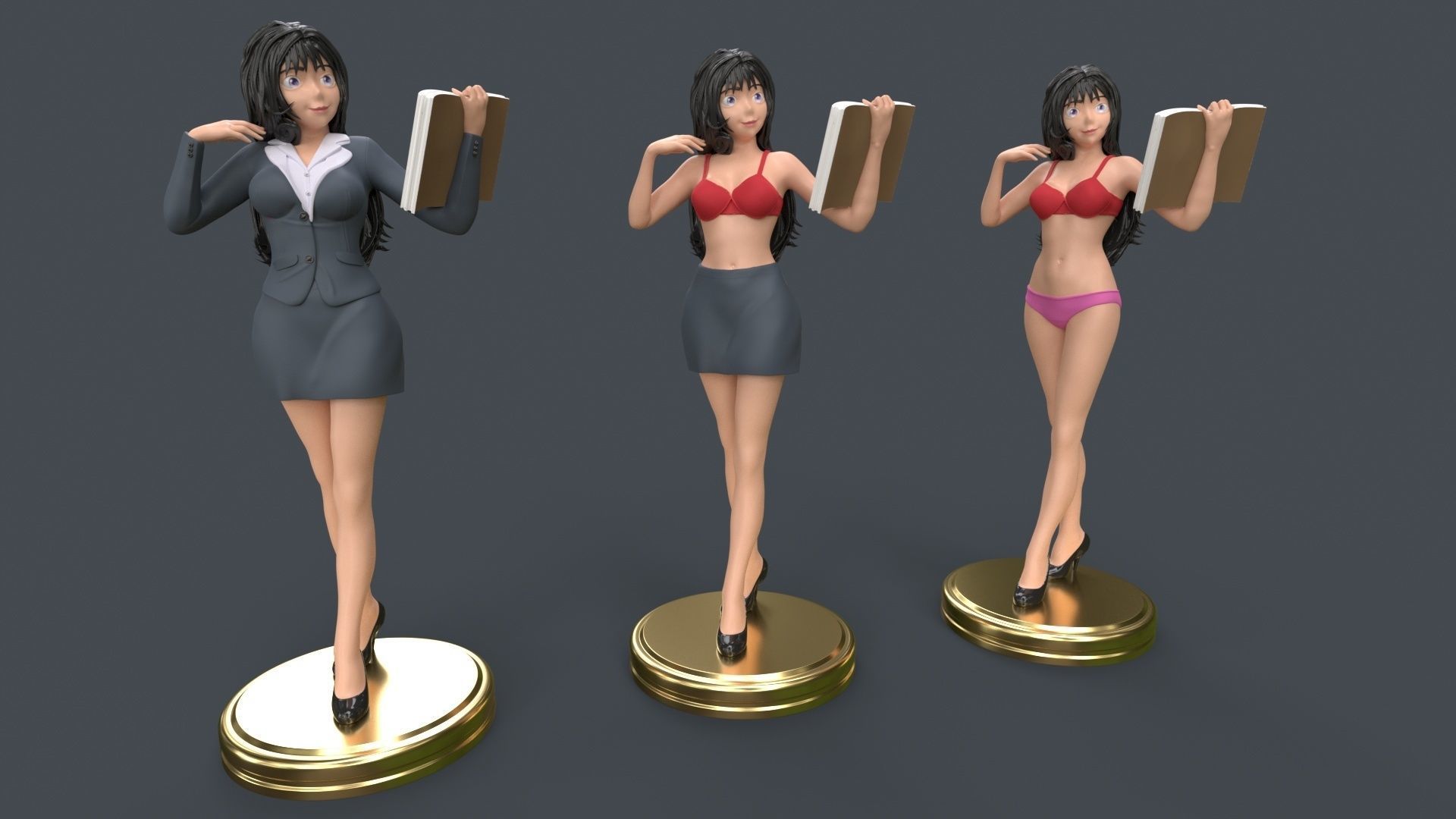 Anime Sexy Office Lady 3D Printing 3D print model_4