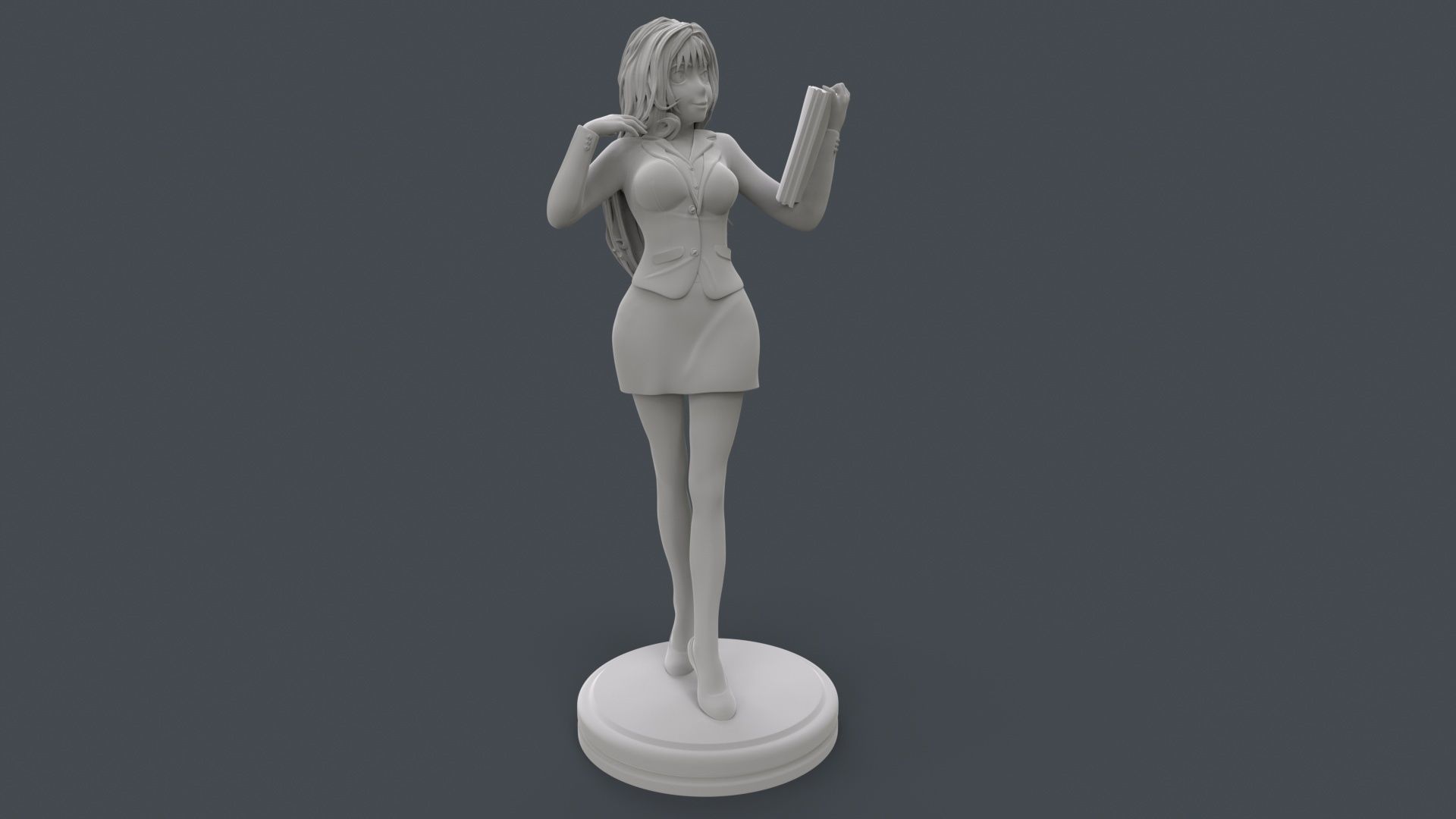 Anime Sexy Office Lady 3D Printing 3D print model_13