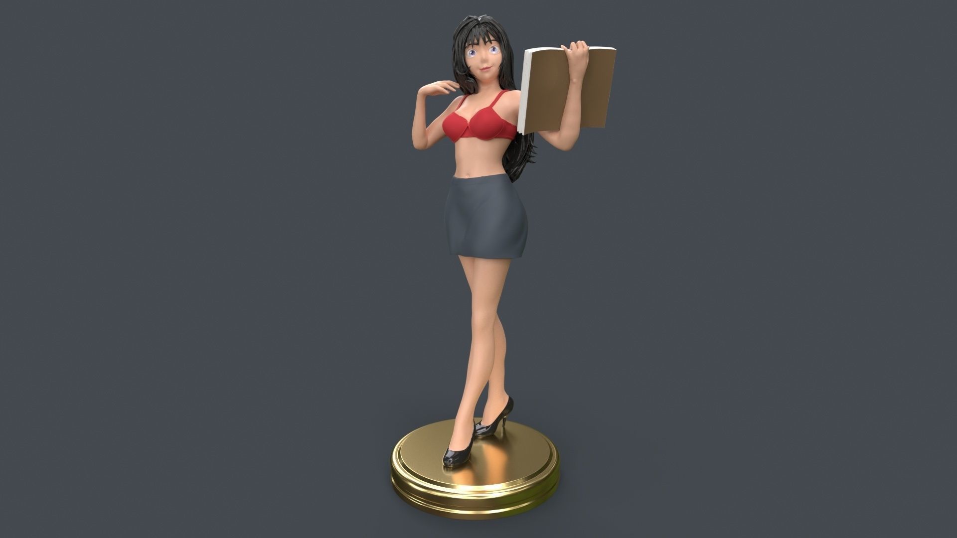 Anime Sexy Office Lady 3D Printing 3D print model_8
