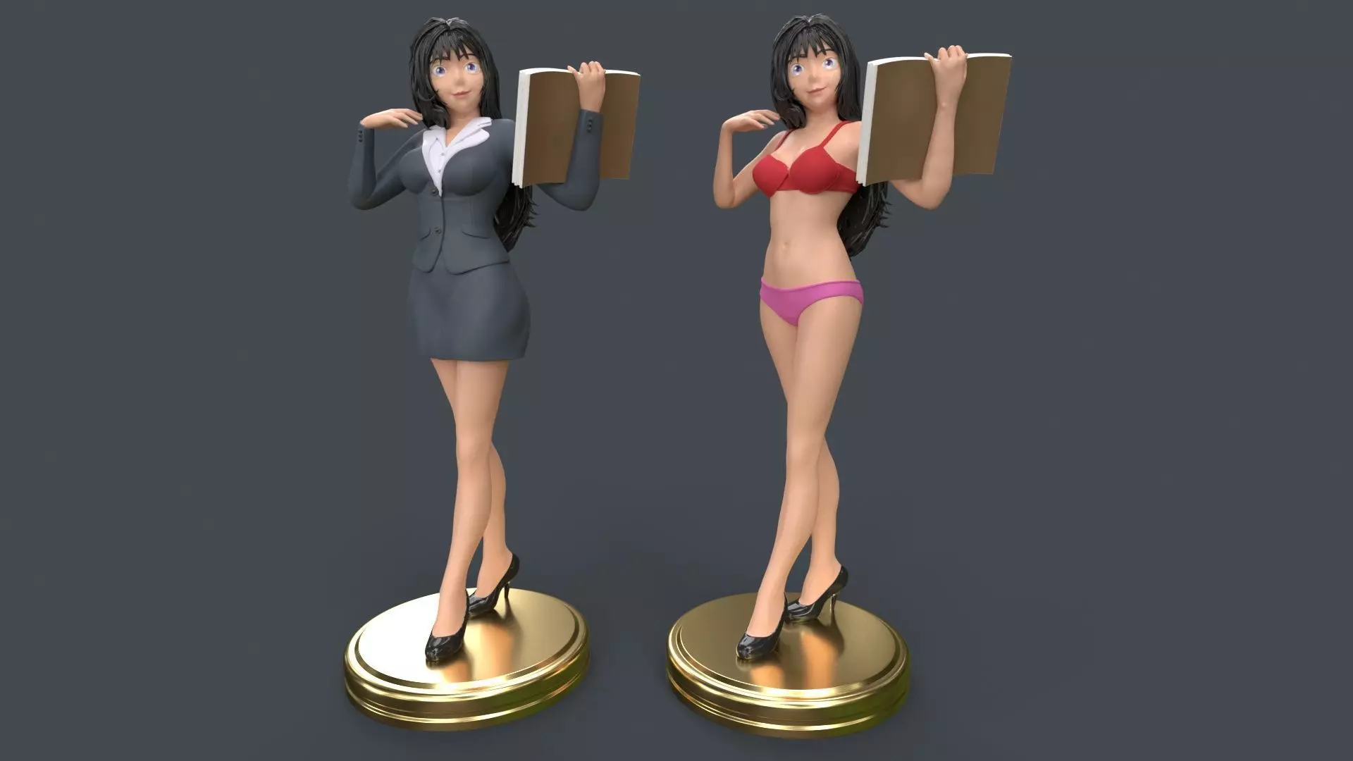 Anime Sexy Office Lady 3D Printing 3D print model_0