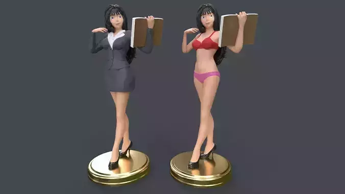 Anime Sexy Office Lady 3D Printing 3D print model