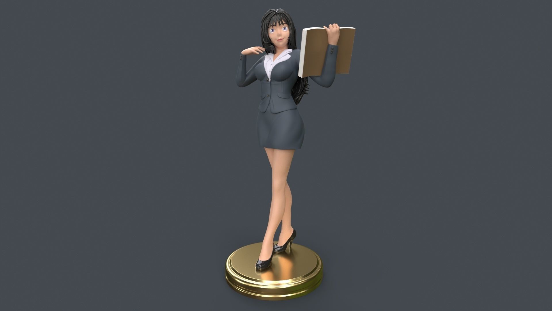 Anime Sexy Office Lady 3D Printing 3D print model_6