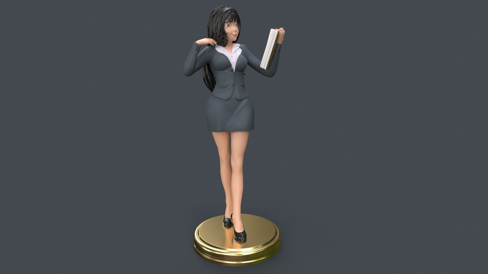 Anime Sexy Office Lady 3D Printing 3D print model_12
