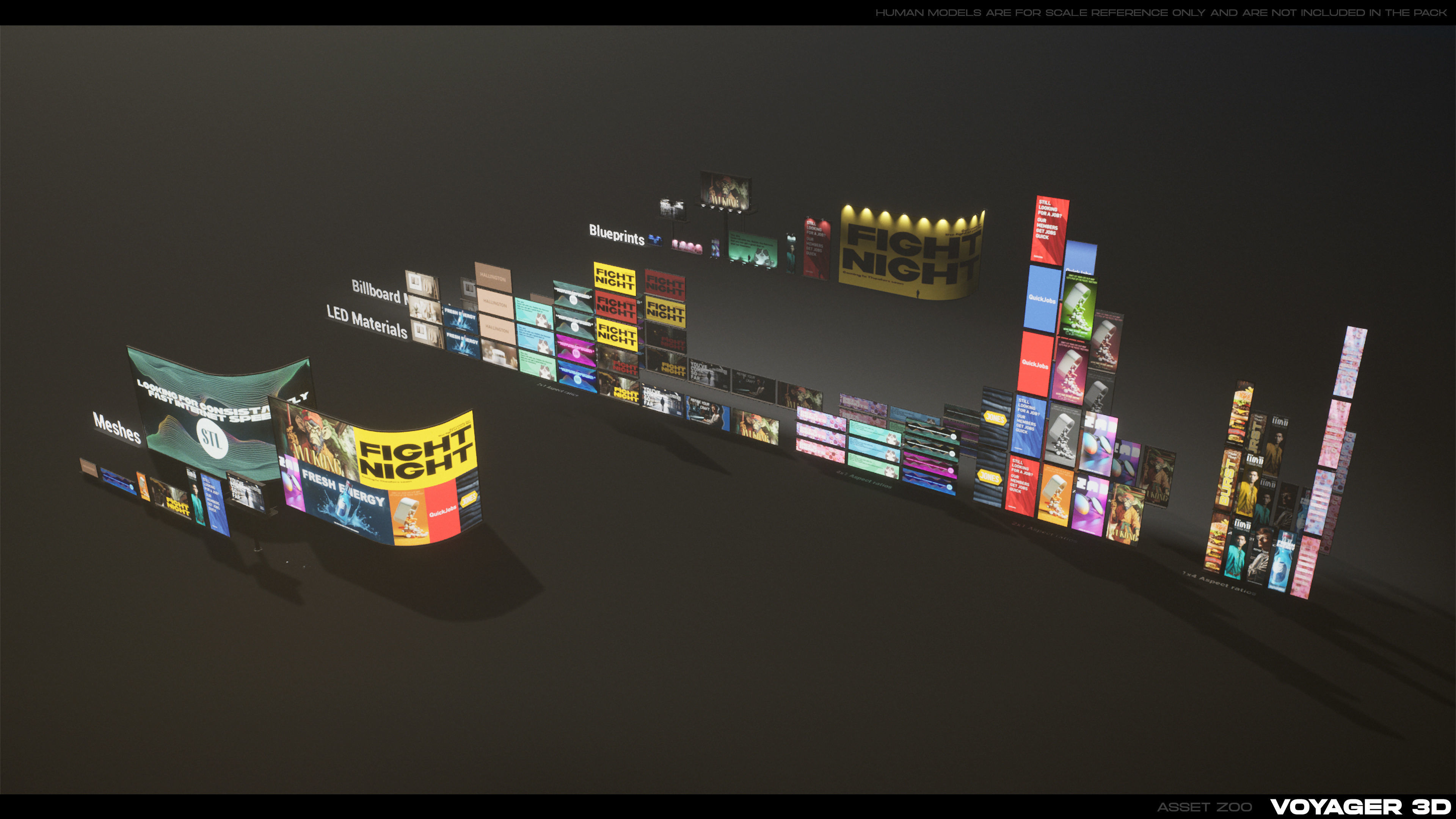 Billboards Pack Vol 01 Low-poly 3D model_3