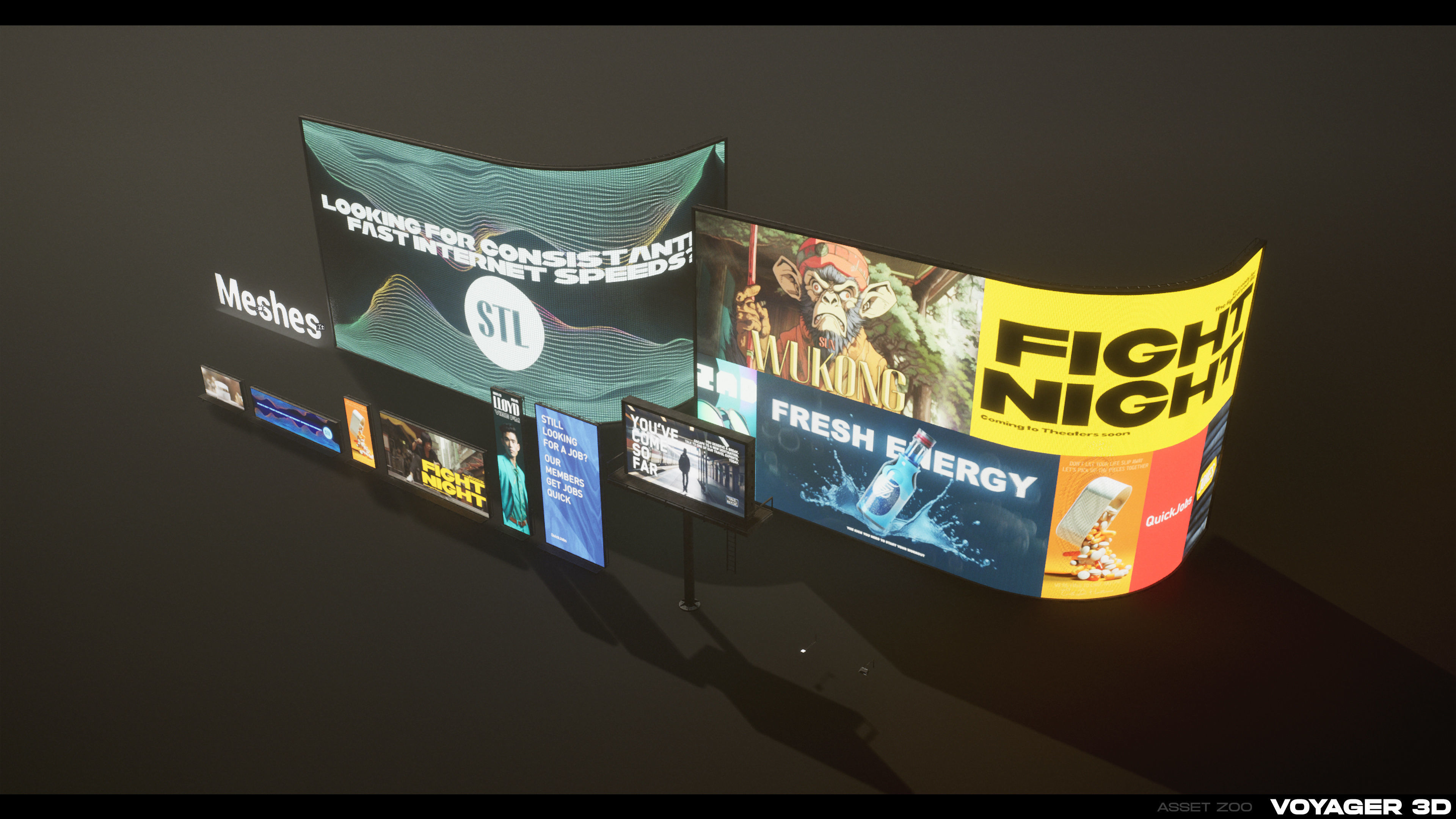 Billboards Pack Vol 01 Low-poly 3D model_9