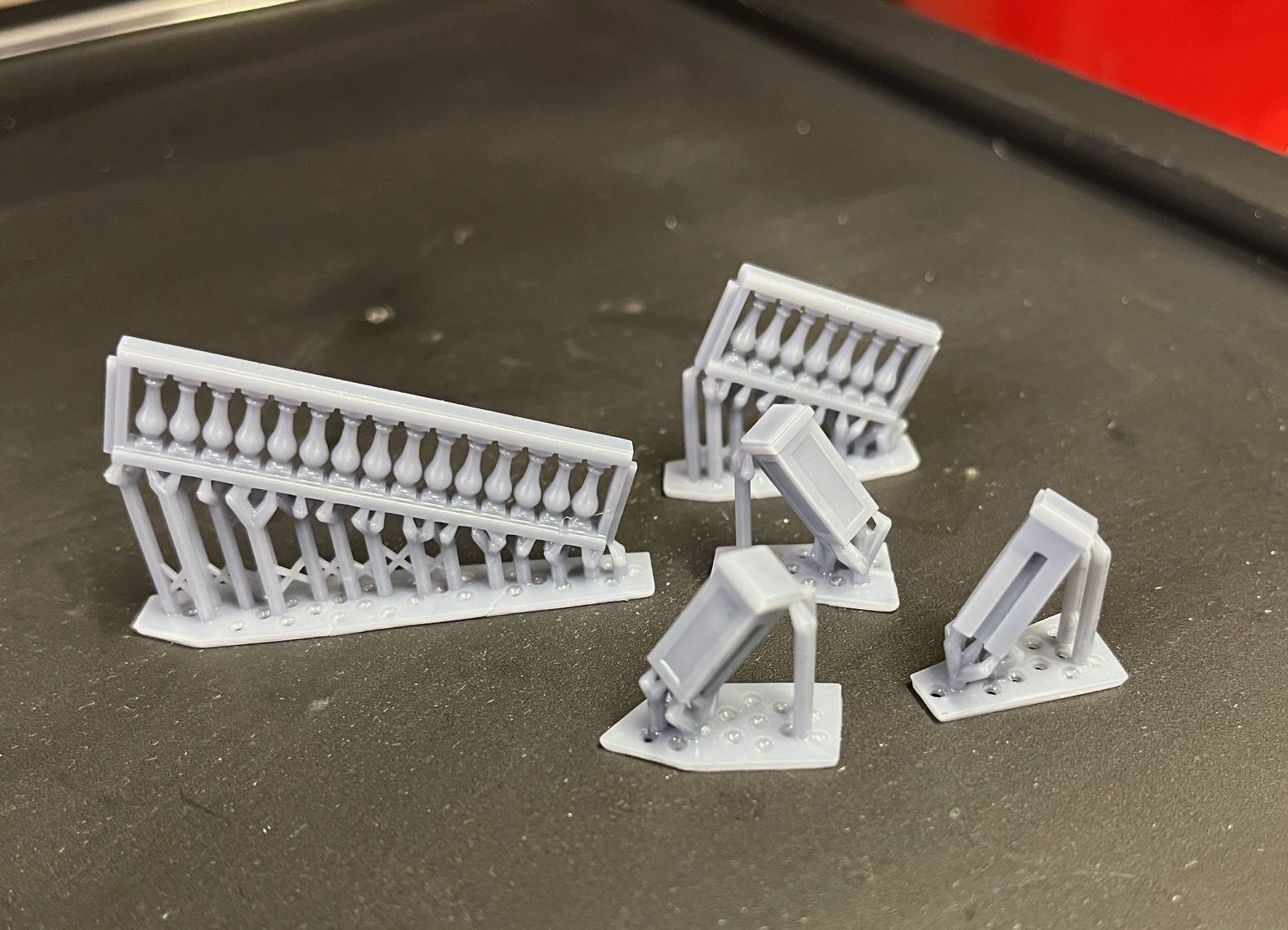 Model Railway Decorative Stone Balustrade with Pillars 3D print model_2