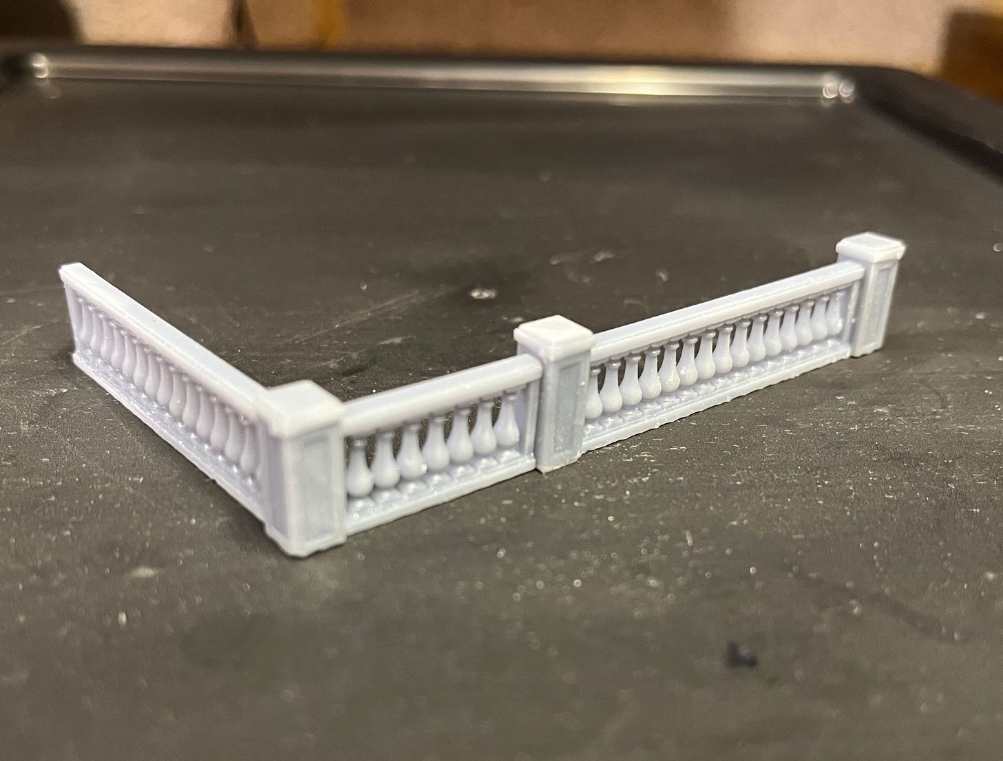 Model Railway Decorative Stone Balustrade with Pillars 3D print model_12