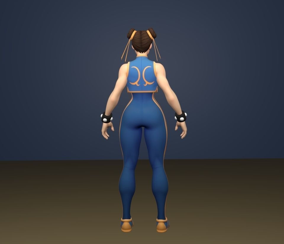chun li 3D model animated rigged | CGTrader
