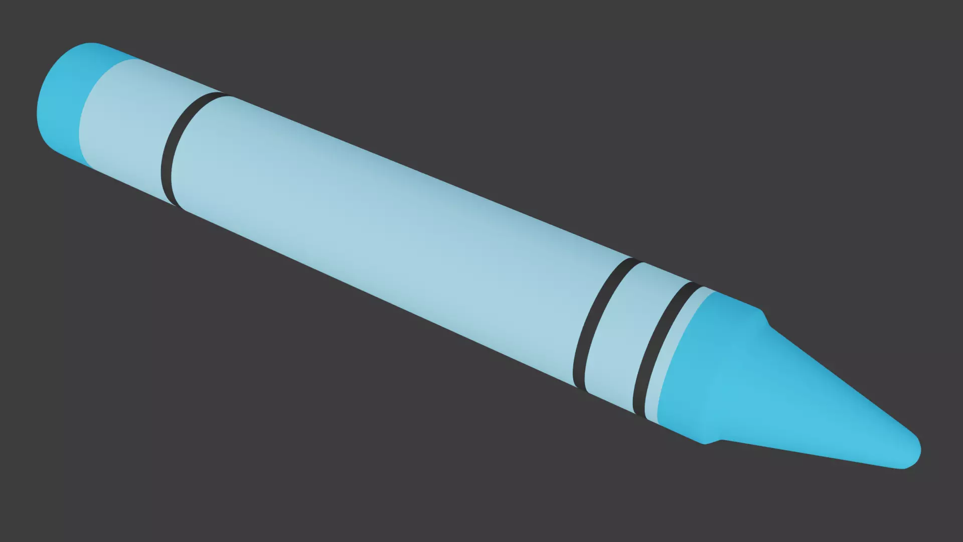 Blue Crayon 3D model_0