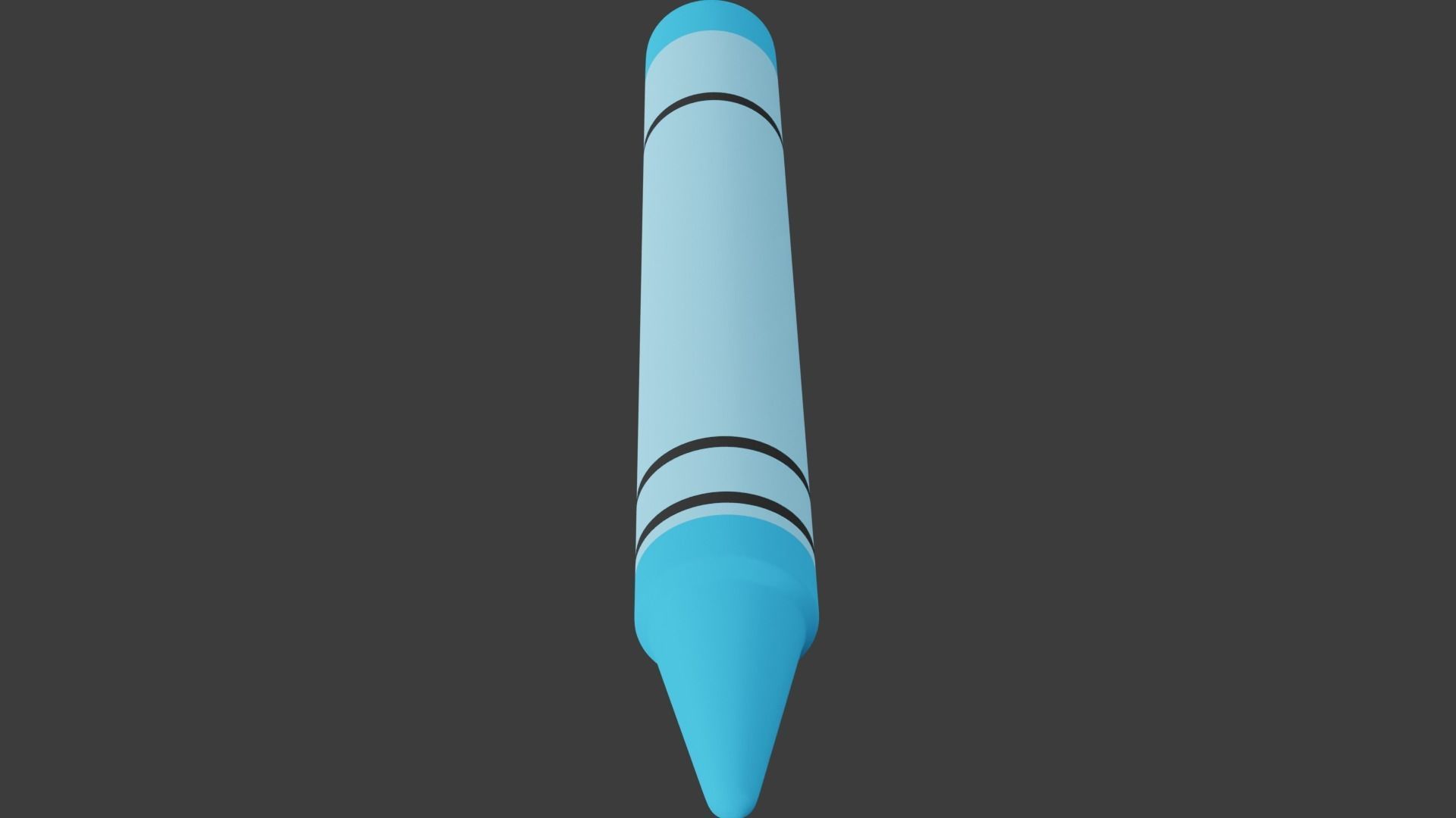 Blue Crayon 3D model_7