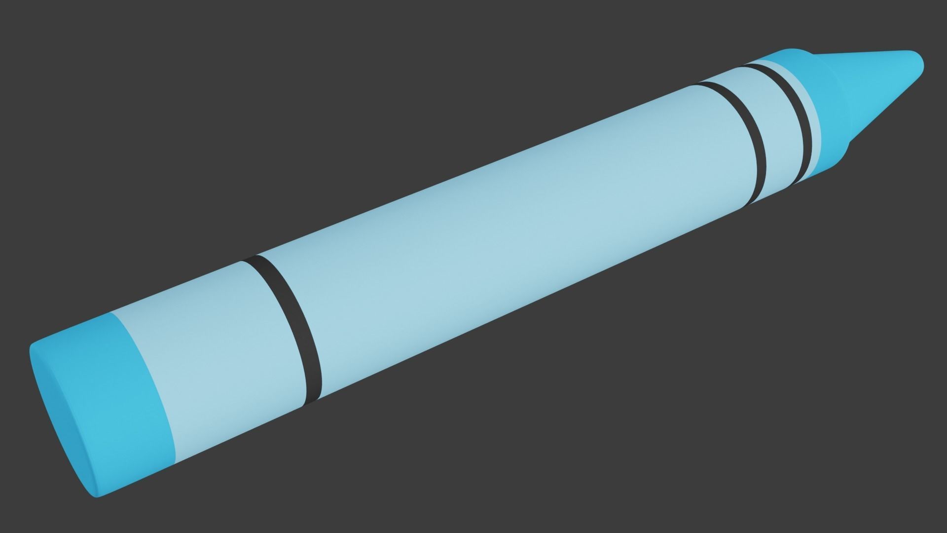 Blue Crayon 3D model_2