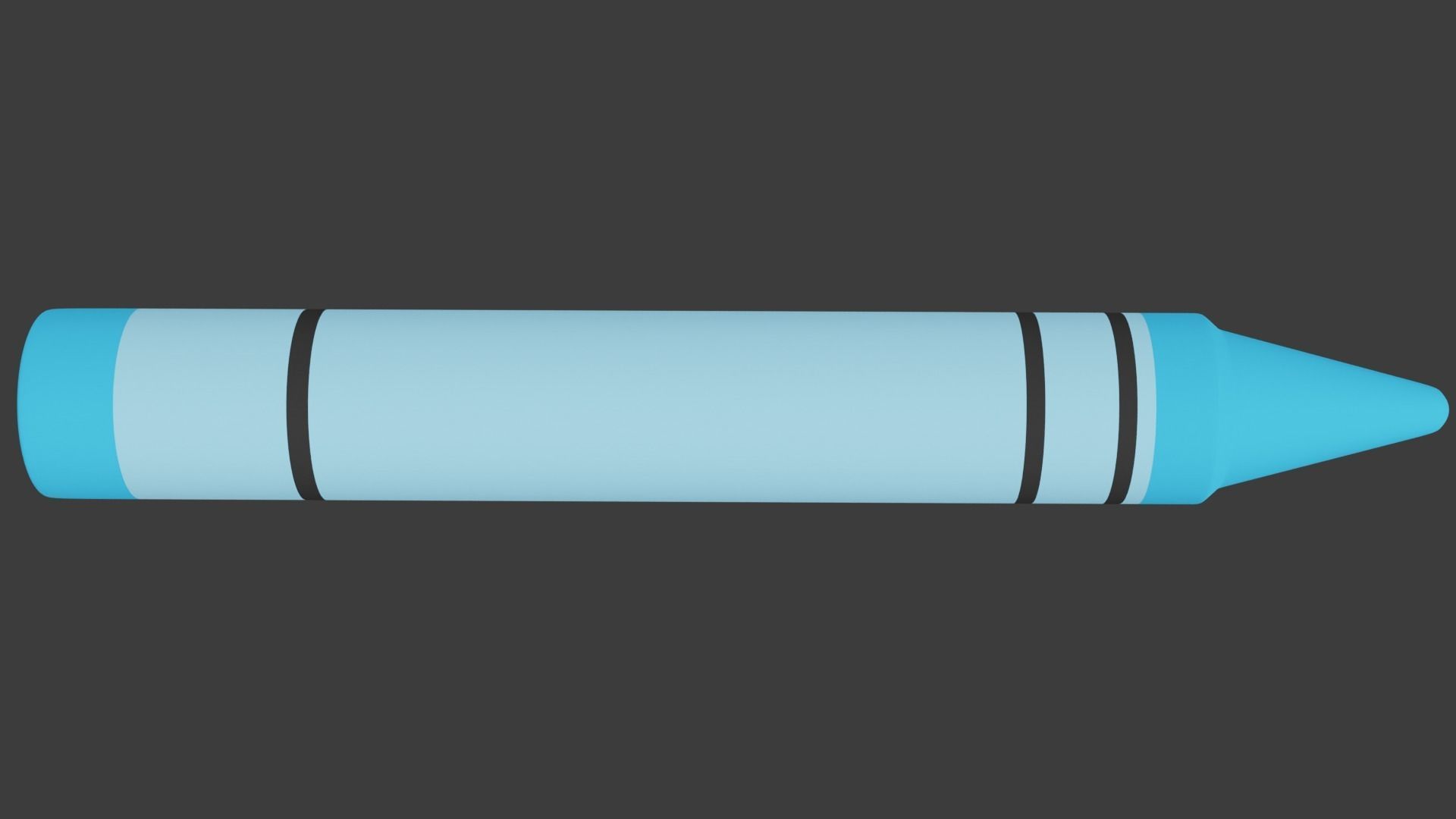 Blue Crayon 3D model_1
