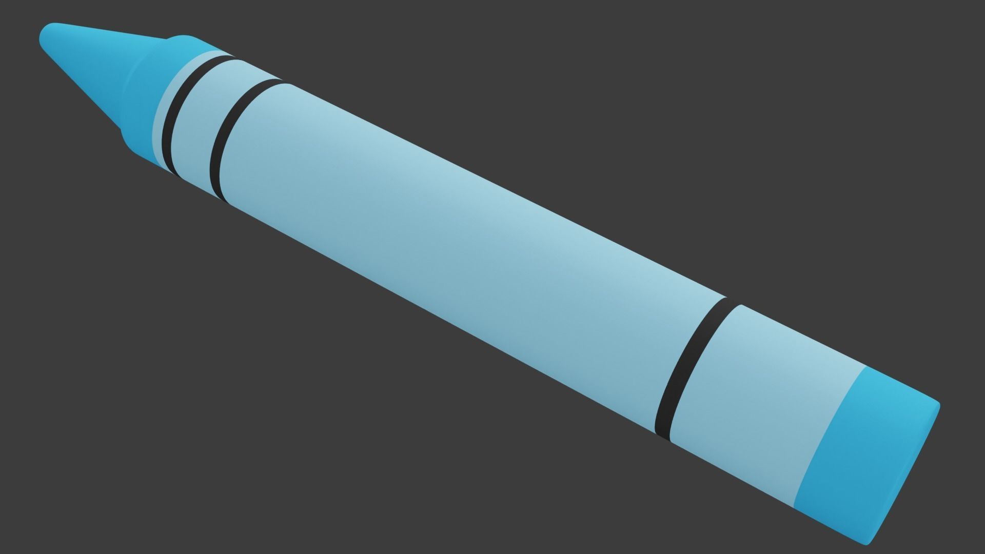 Blue Crayon 3D model_4