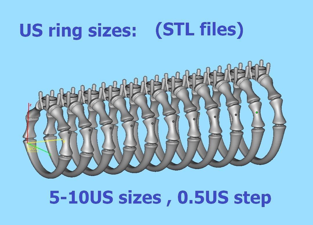 Bamboo Promise Solitaire Engagement Ring 4mm stone 3dprint model 3D print model_8