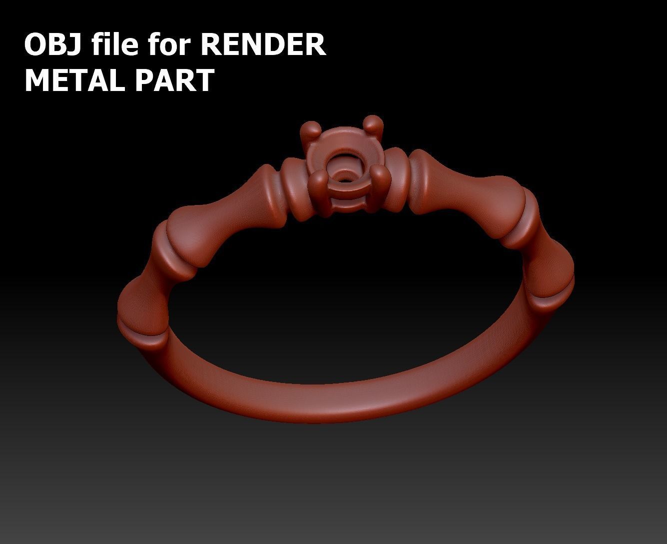 Bamboo Promise Solitaire Engagement Ring 4mm stone 3dprint model 3D print model_9