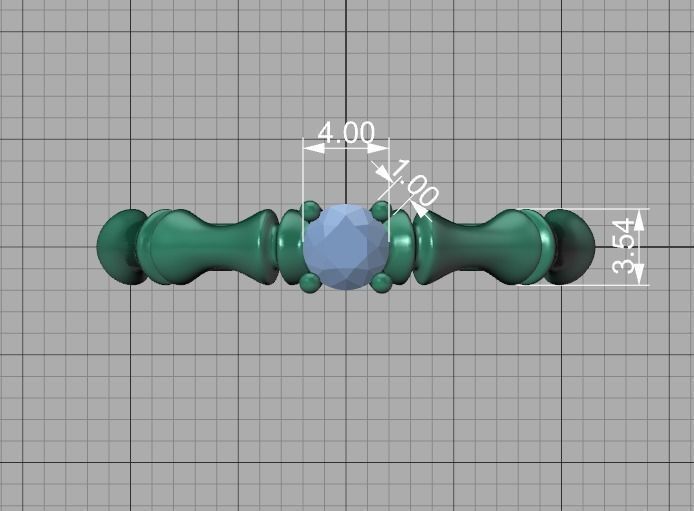 Bamboo Promise Solitaire Engagement Ring 4mm stone 3dprint model 3D print model_37