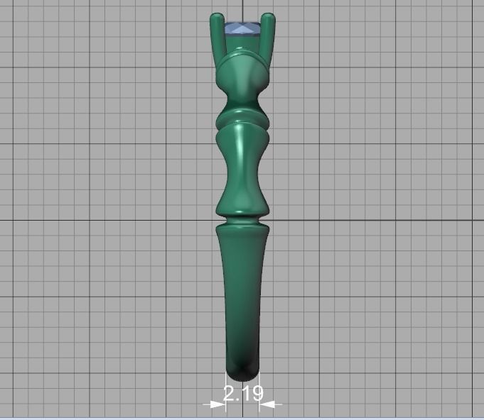 Bamboo Promise Solitaire Engagement Ring 4mm stone 3dprint model 3D print model_43