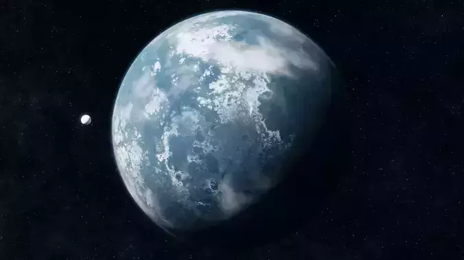 Frozen Planet 3D Model - Procedural Realistic Atmosphere