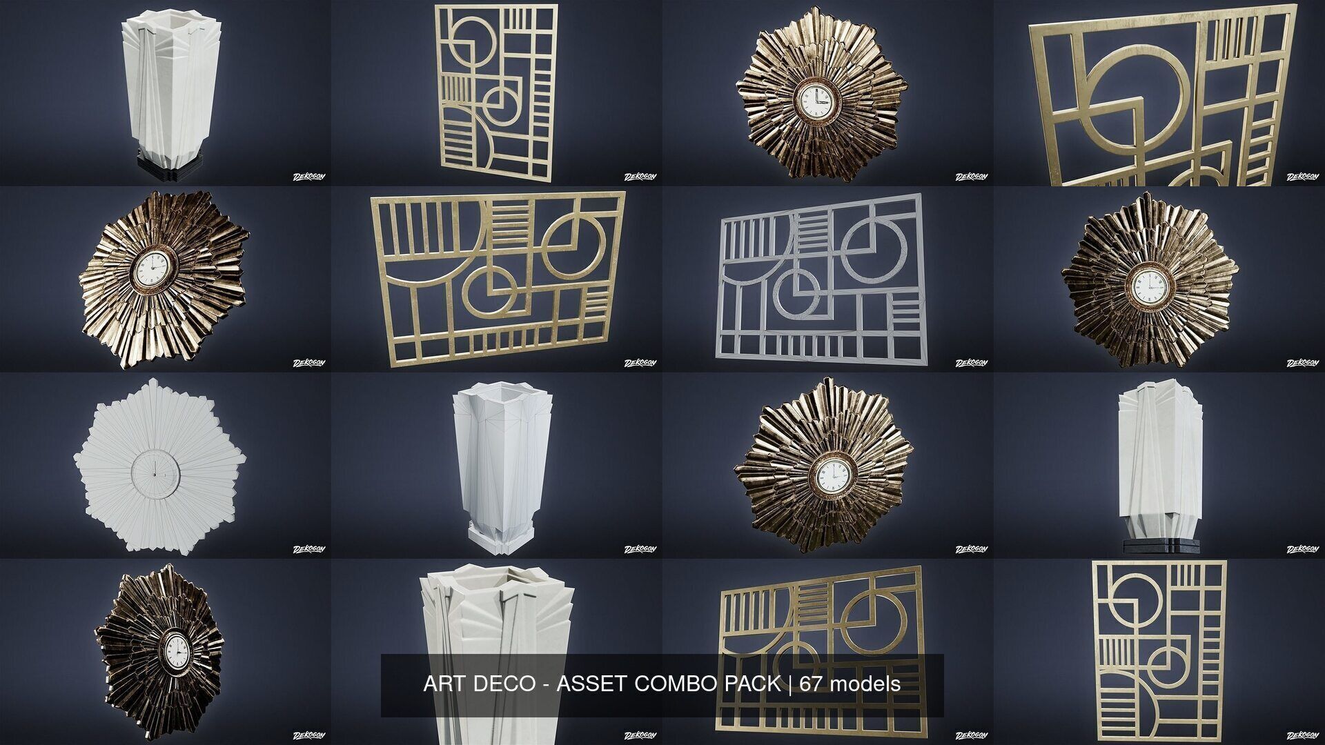 ART DECO - ASSET COMBO PACK 3D Model Collection_12