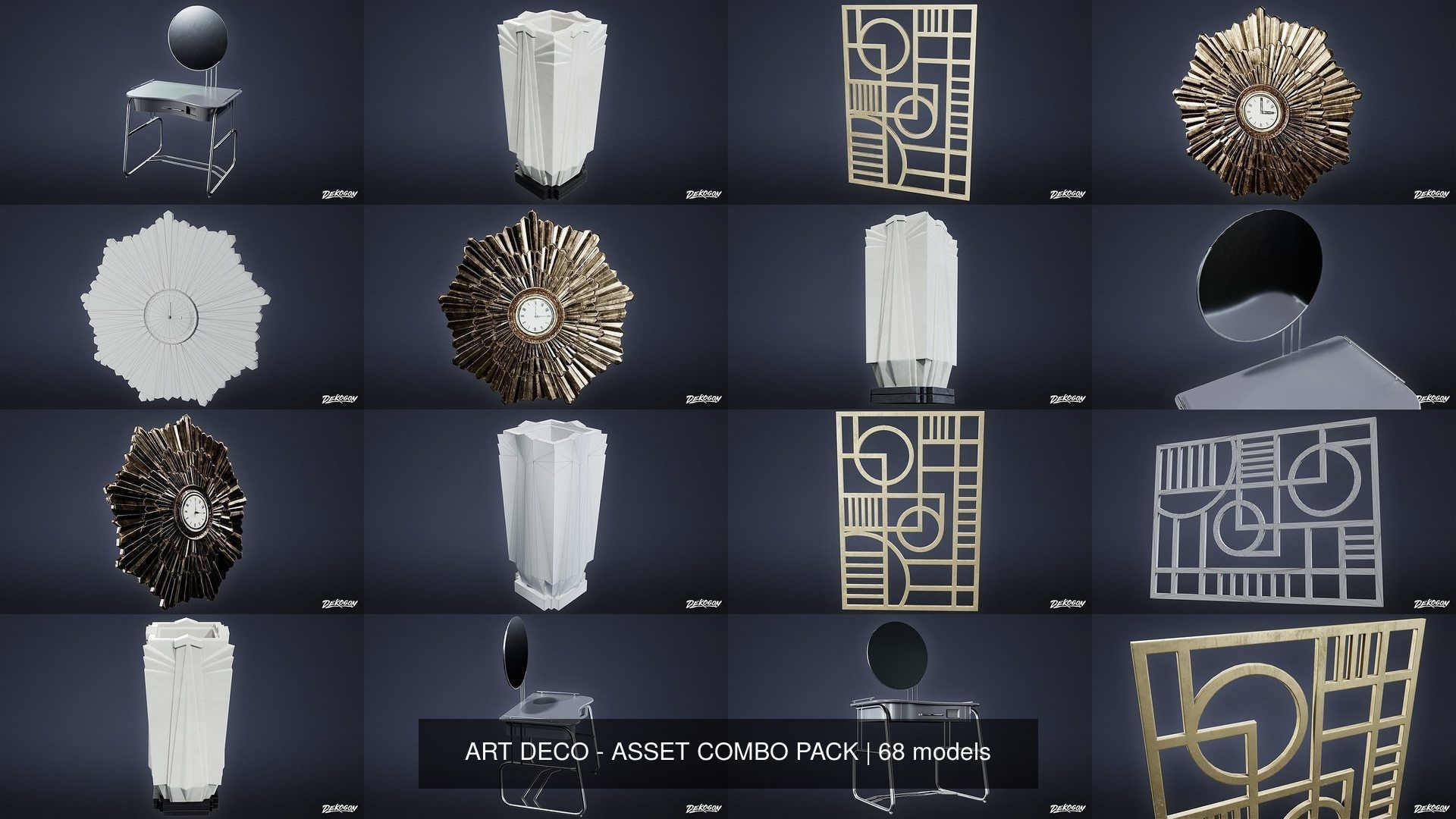 ART DECO - ASSET COMBO PACK 3D Model Collection_11