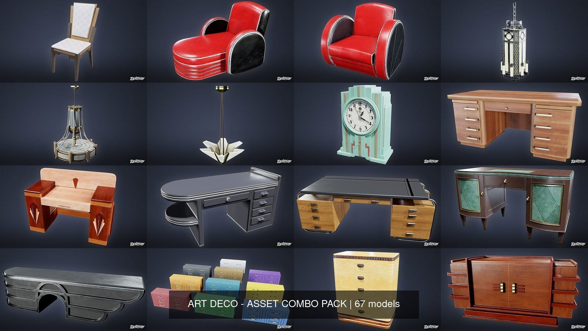 ART DECO - ASSET COMBO PACK 3D Model Collection_3