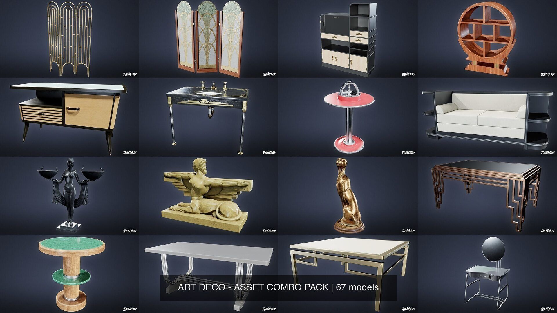 ART DECO - ASSET COMBO PACK 3D Model Collection_9